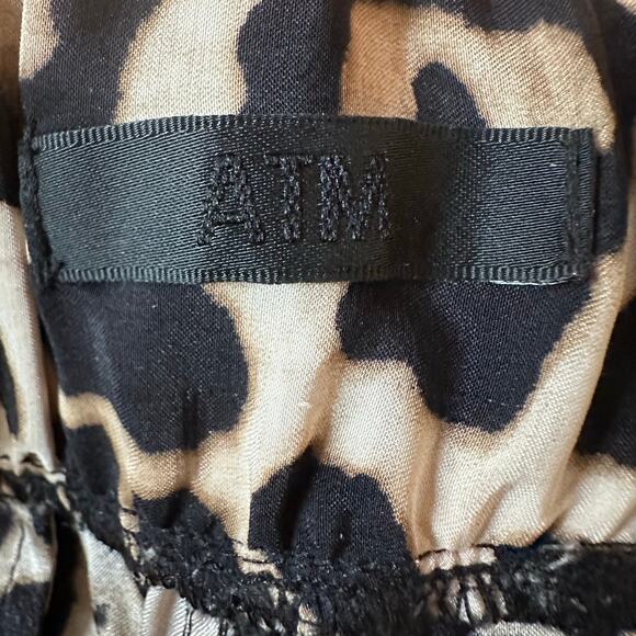 ATM Leopard Print Silk Pull on Pant Jogger XS - Picture 5 of 12